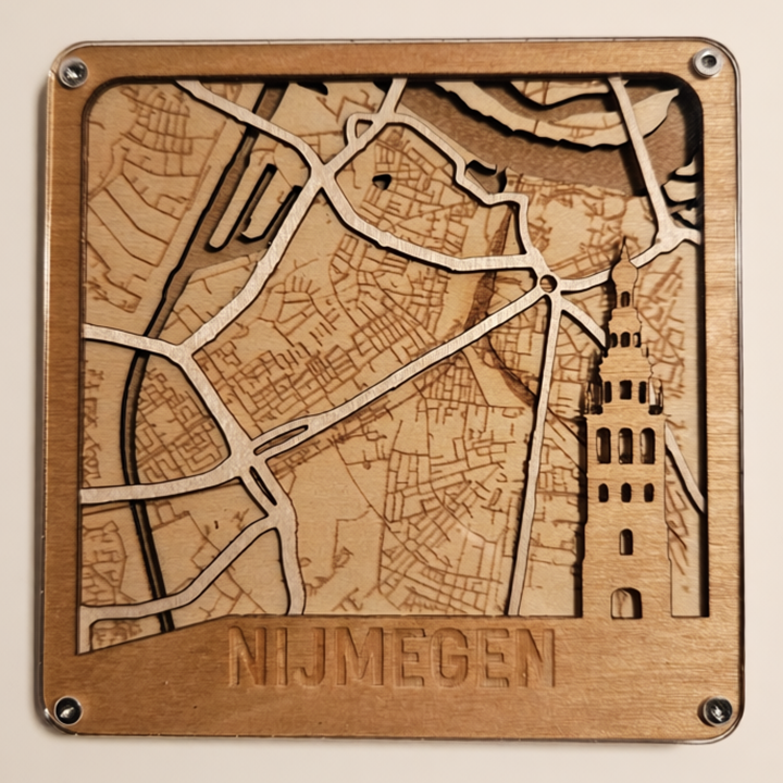Houten onderzetter Nijmegen Sint-Stevenstoren