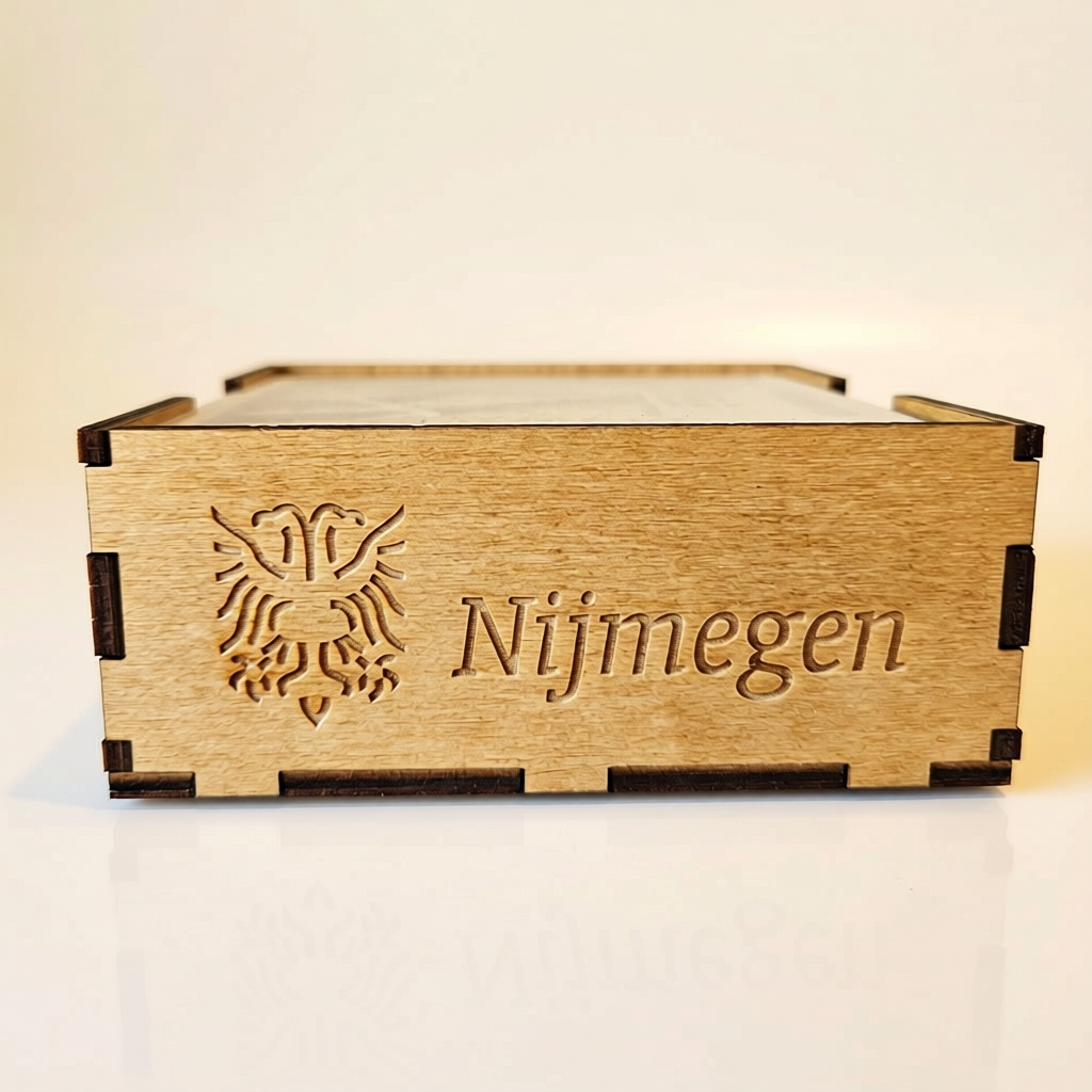 Houten bewaarbakje voor onderzetters Nijmegen