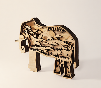 houten naam bordje olifant kinderkamer decoratie