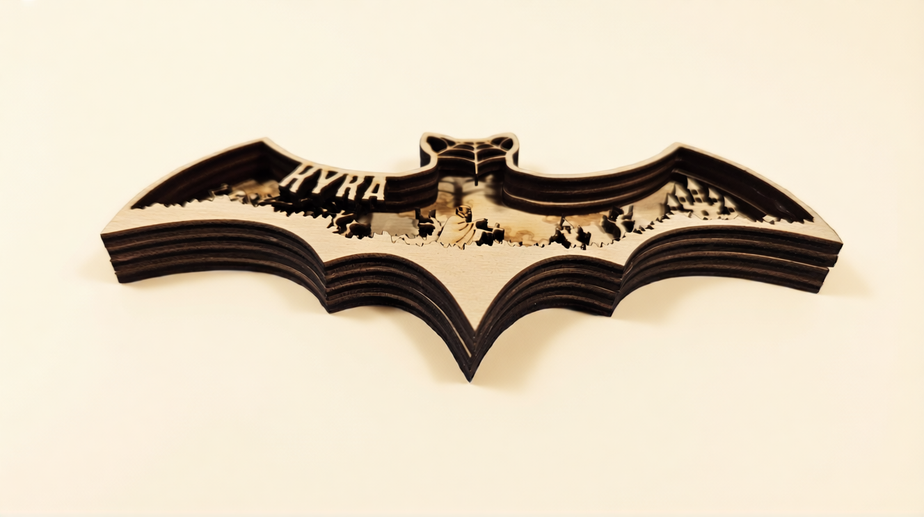 houten naambordje vleermuis kerkhof halloween decoratie
