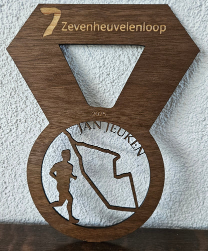 Gegraveerde medaille 7-Heuvelenloop in detail