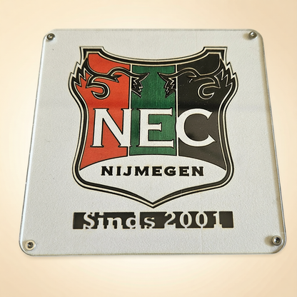NEC onderzetter met huidig NEC Nijmegen logo uit de periode 2001 tot heden