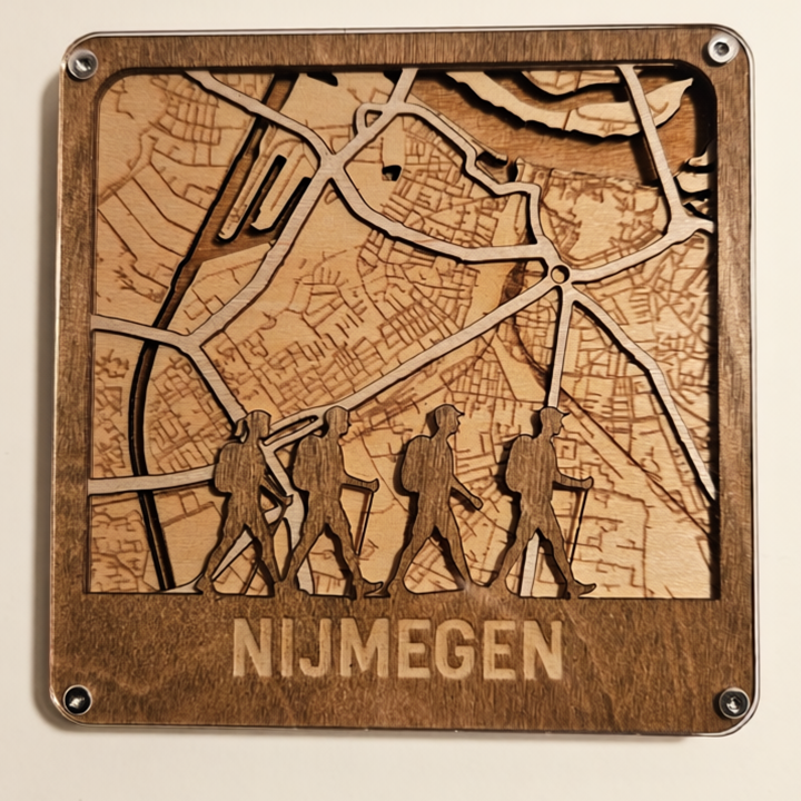 Onderzetter Vierdaagse Nijmegen van hout