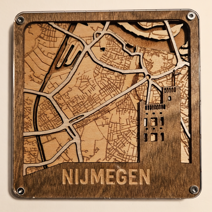 Onderzetter Belvédère Nijmegen van hout