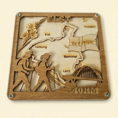 4Daagse onderzetter dag 1 Elst 40 km route Nijmegen