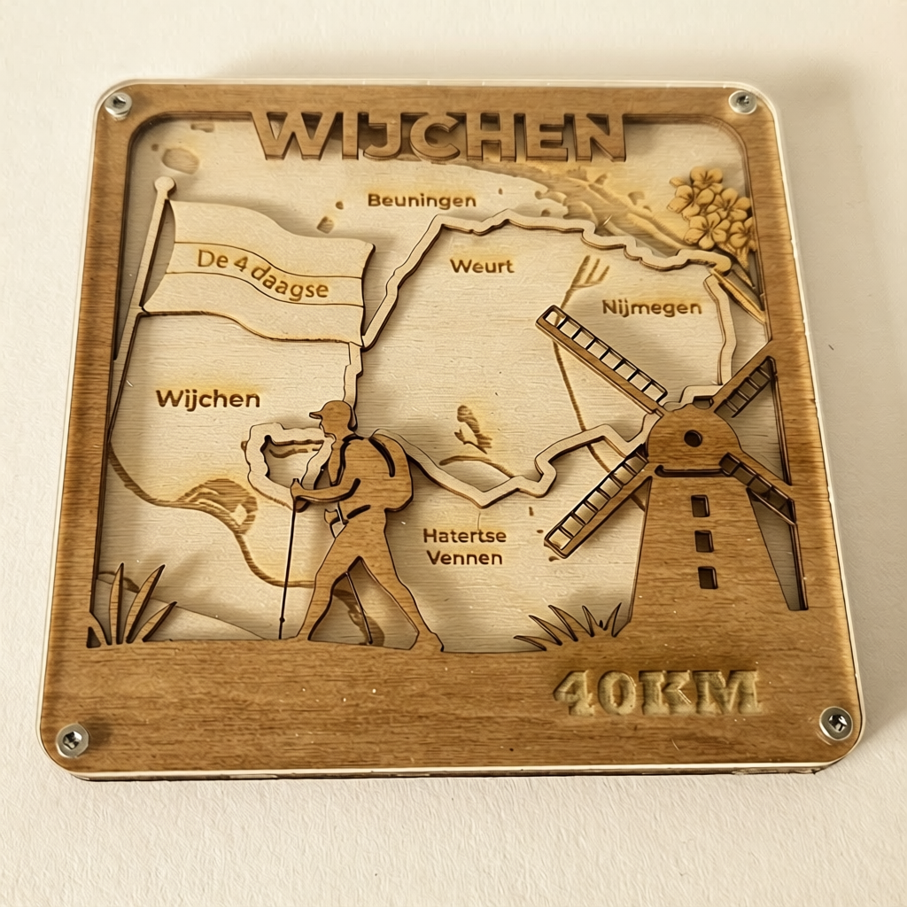 4Daagse onderzetter dag 2 Wijchen 40 km route Nijmegen